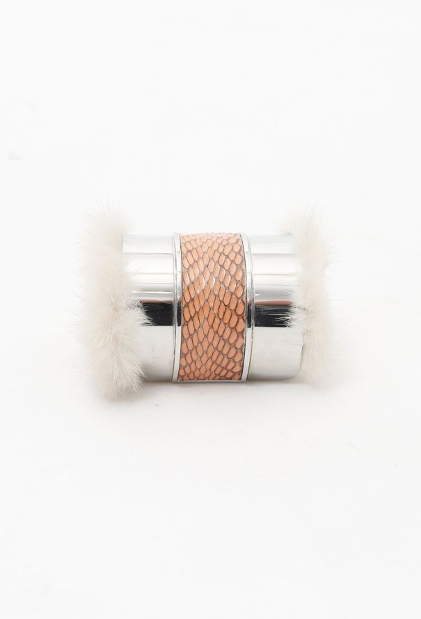 Exquisite Vintage Mink Fur and Python Cuff - 2