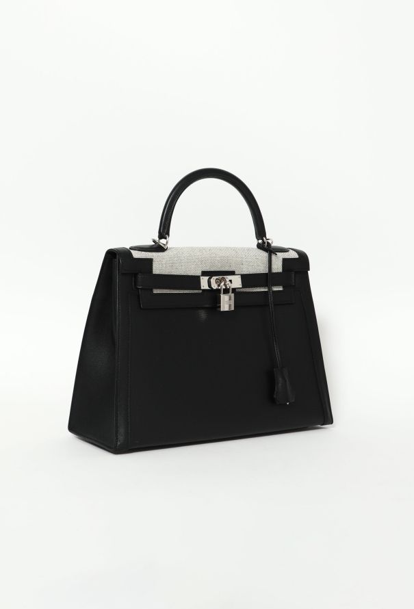 Hermès Limited Edition Swift & Toile Kelly Sellier 32 - 3
