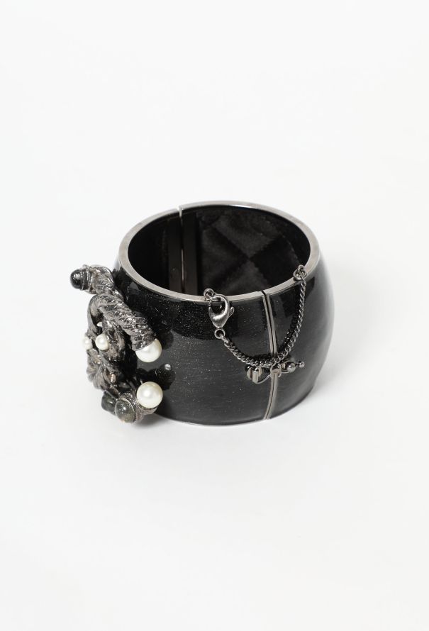 Chanel Iridescent 'CC' Pearl Embellished Cuff - 2