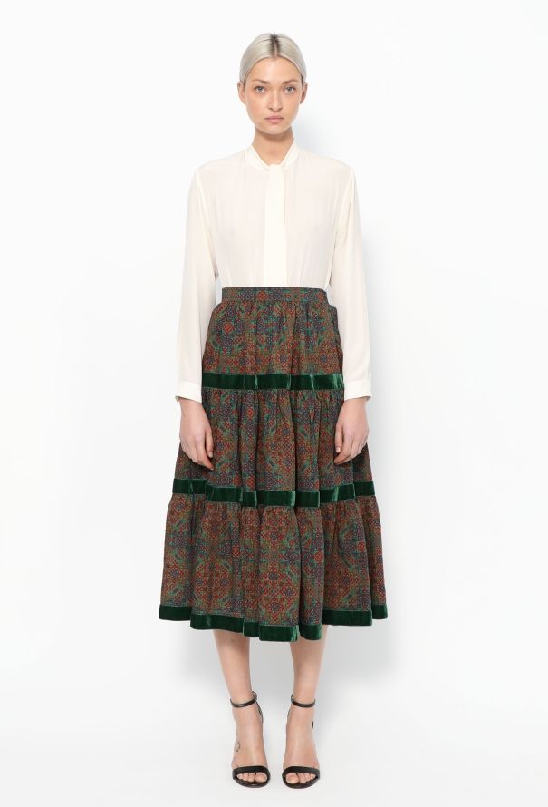 Saint Laurent Late '70s Printed Peasant Skirt - 1
