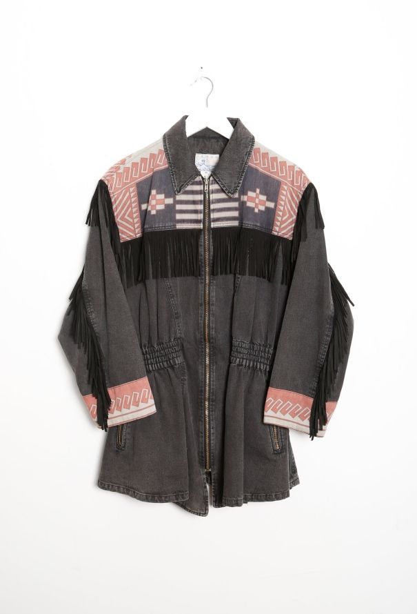 Kenzo '80s Fringed Western Denim Jacket - 8