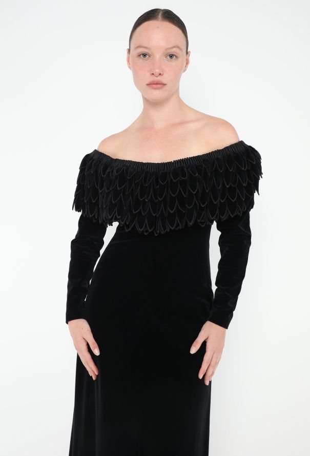 Nina Ricci Couture 1968 Velvet Petal Dress - 1