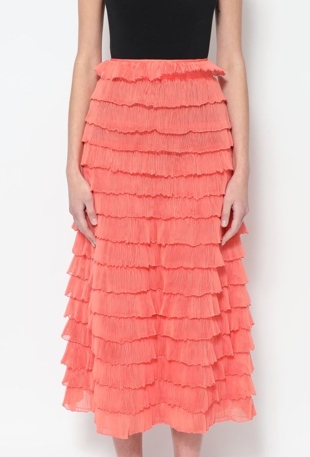 Valentino Tiered Silk Skirt - 2