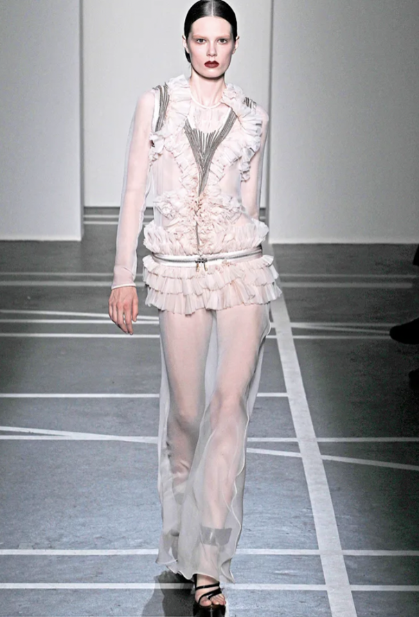 Givenchy S/S 2011 Ruffled Zipper Chiffon Dress - 2