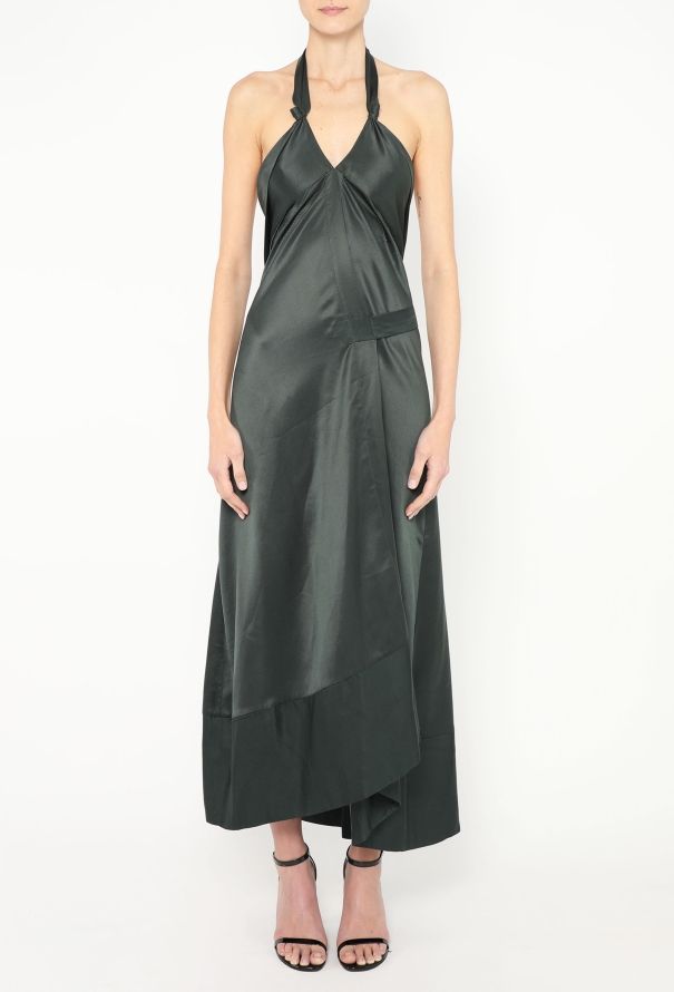 Dries Van Noten Asymmetrical Silk Halter Gown - 4