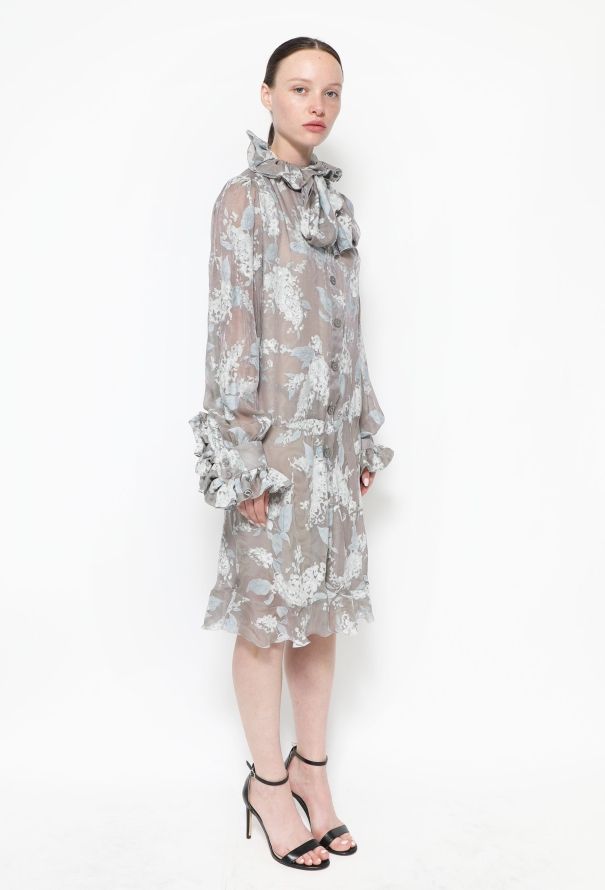 Chloé 90s Floral Silk Lavallière Dress - 3