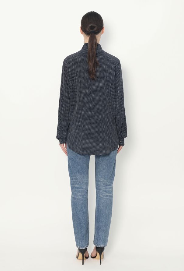 Saint Laurent 2015 Silk Polka Dot Blouse - 4