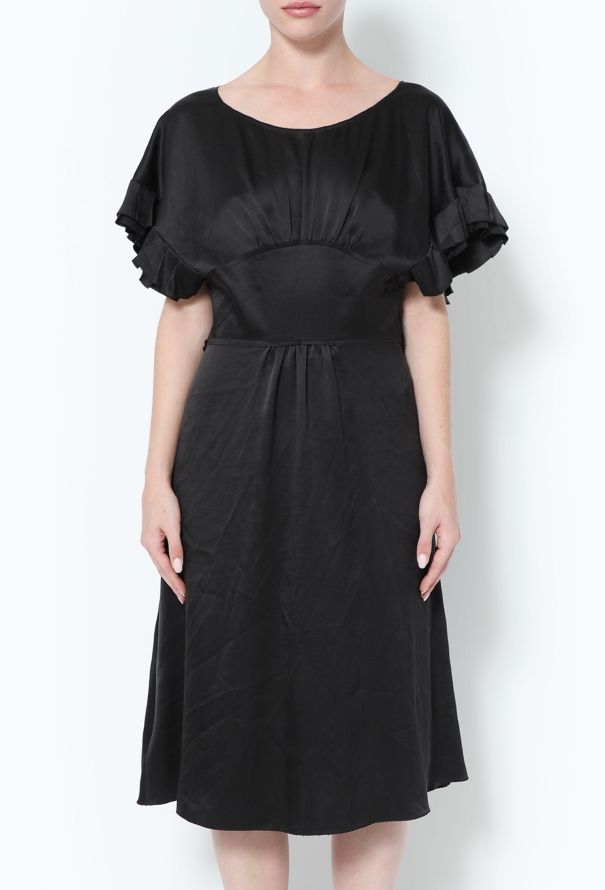 Prada Ruffled Sleeve Charmeuse Dress - 2