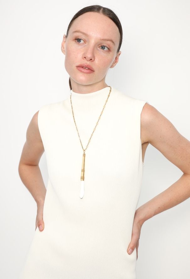 Vintage Fine Jewelry Antique 18k Yellow Gold & Glass Pendant Necklace - 1