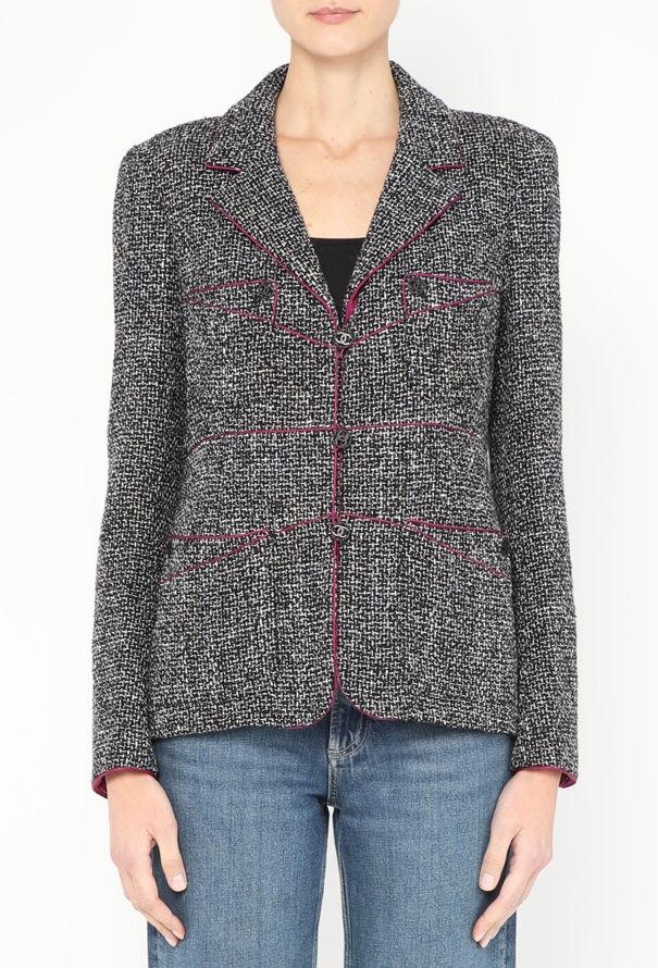 Chanel Silk Trim Tweed 'CC' Jacket - 1