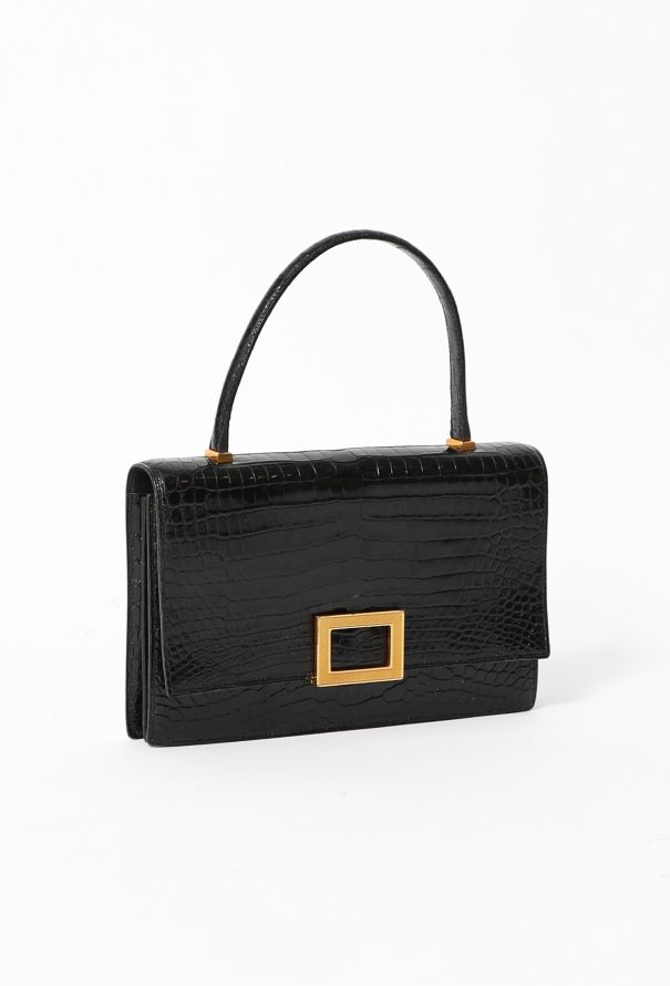 Hermès '60s Black Porosus Egée Bag - 3