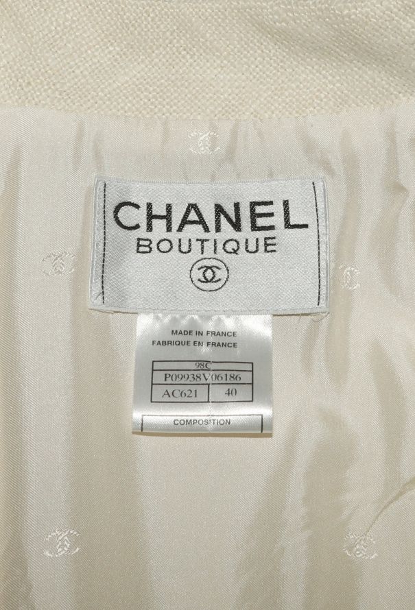 Chanel 1998 Linen 'CC' Button Jacket - 6