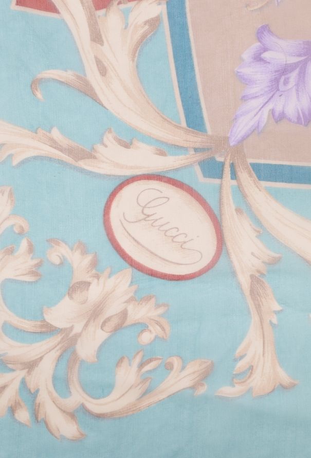 Gucci Vintage Floral Brocade Silk Shawl - 3