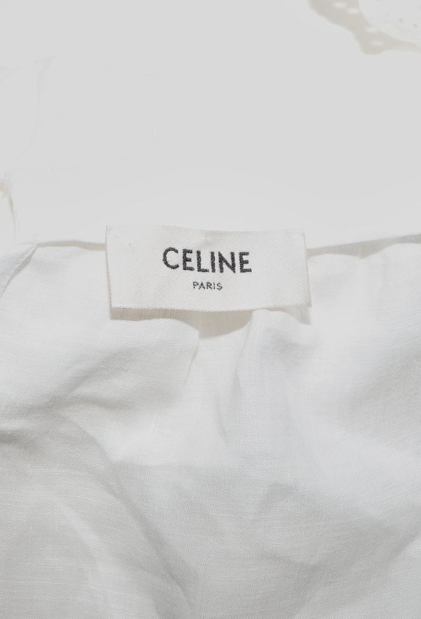 Céline S/S 2020 Ruffled Linen Blouse - 6