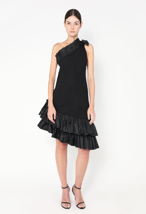 Saint Laurent S/S 1983 Ruffled One-Shoulder Dress - 3