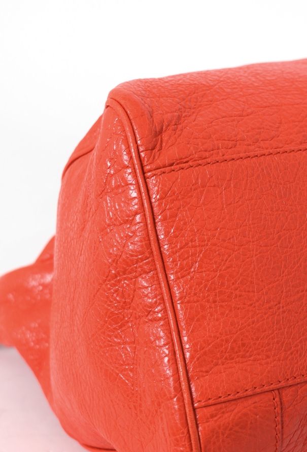 Balenciaga Orange Lambskin Velo Bag - 10