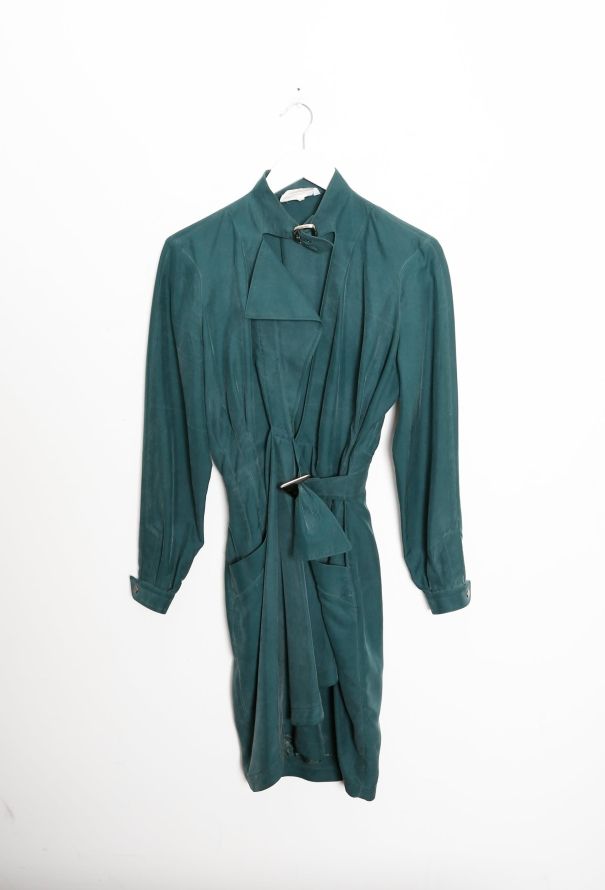 Thierry Mugler Early '90s Asymmetrical Buckled Silk Dress - 7