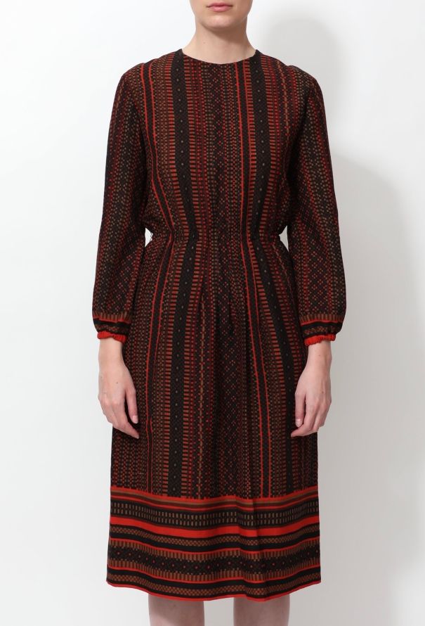 Christian Dior 70s Graphic Printed Day Dress - 3