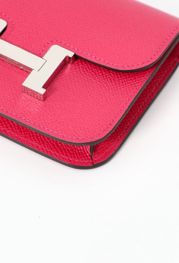 Hermès Rose Mexico Epsom Constance Slim Wallet & Belt - 10