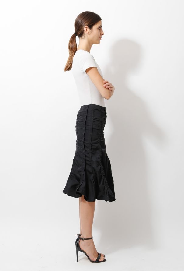 Saint Laurent 2000s Ruched Flared Skirt - 4