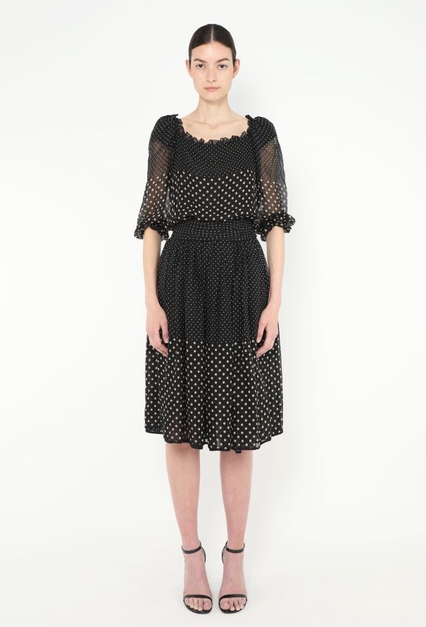 Valentino '70s Polka Dot Silk Dress - 2
