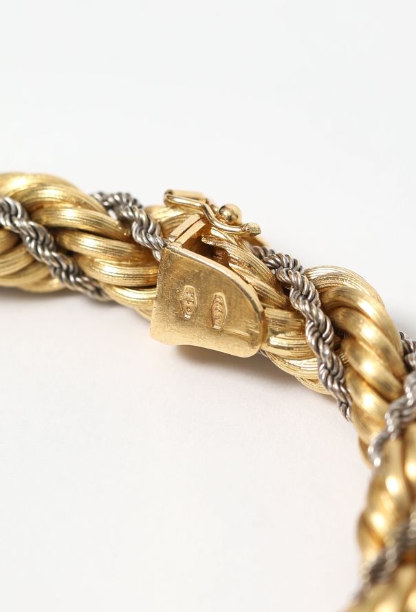 Vintage Fine Jewelry 1940s 18k Gold Interwoven Cord Bracelet - 9