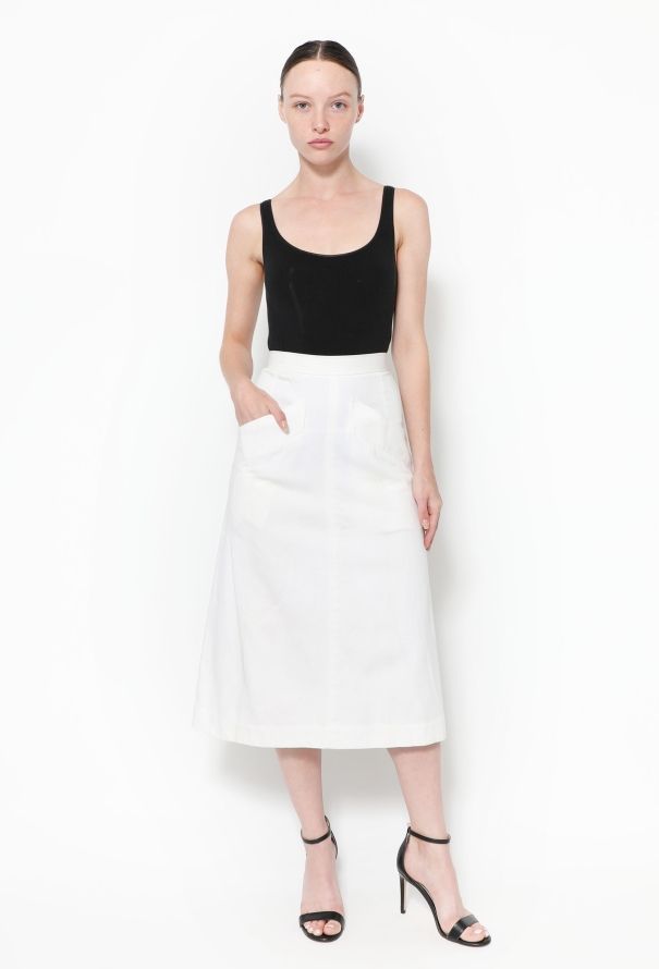 Saint Laurent S/S 1979 Cotton Pocket Skirt - 4