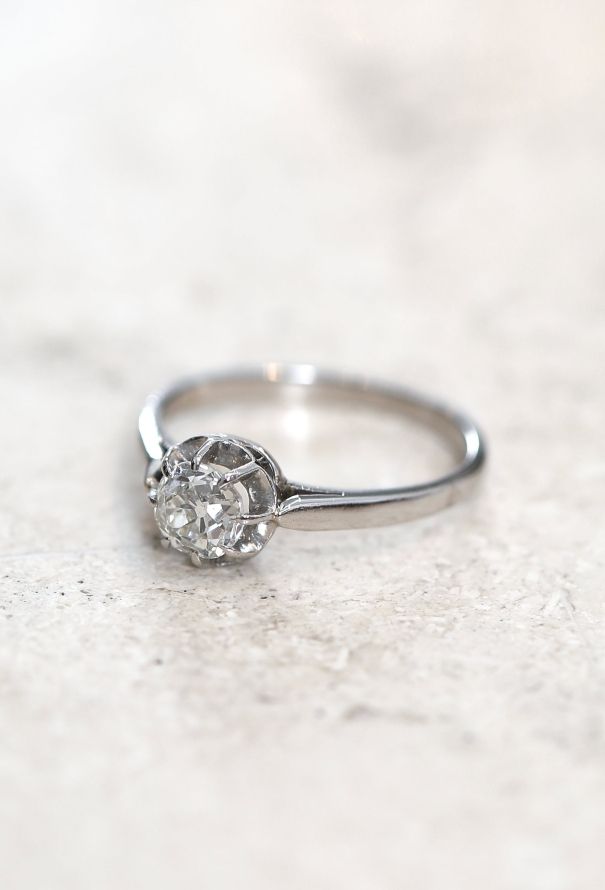 Vintage Fine Jewelry 1920s Platinum & Diamond Solitaire Ring - 3