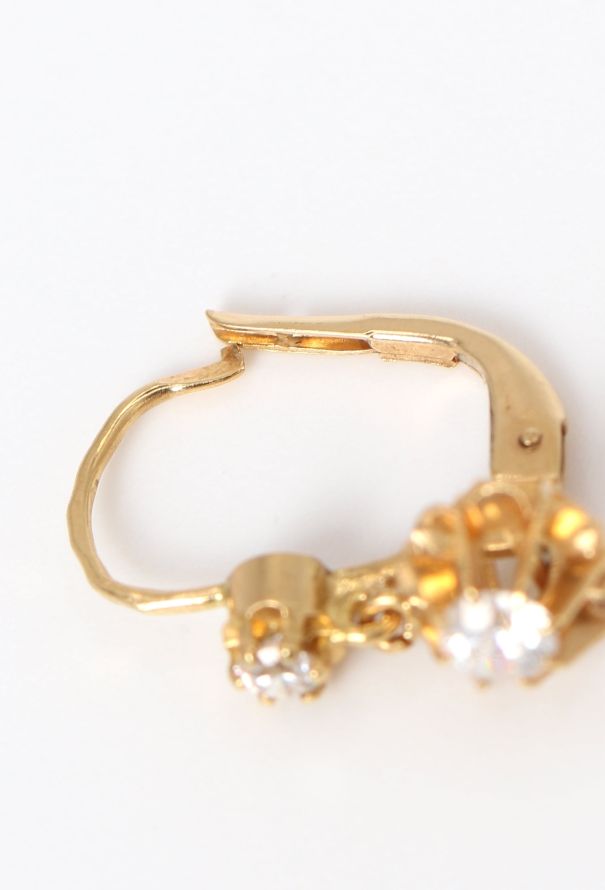 Vintage Fine Jewelry 1950s 18k Yellow Gold & Sapphire Dormeuses - 3