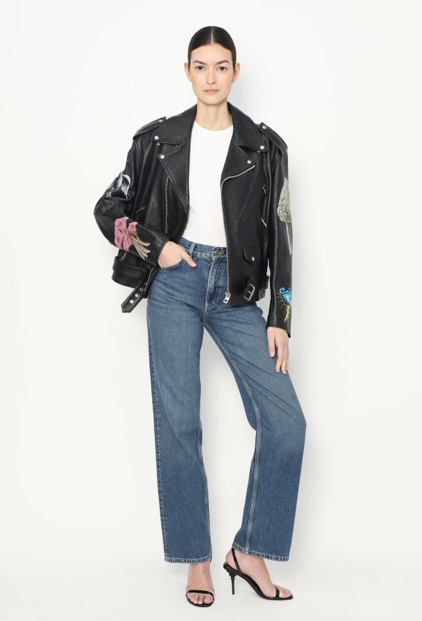 Loewe F/W 2016 Painted Biker Jacket - 6