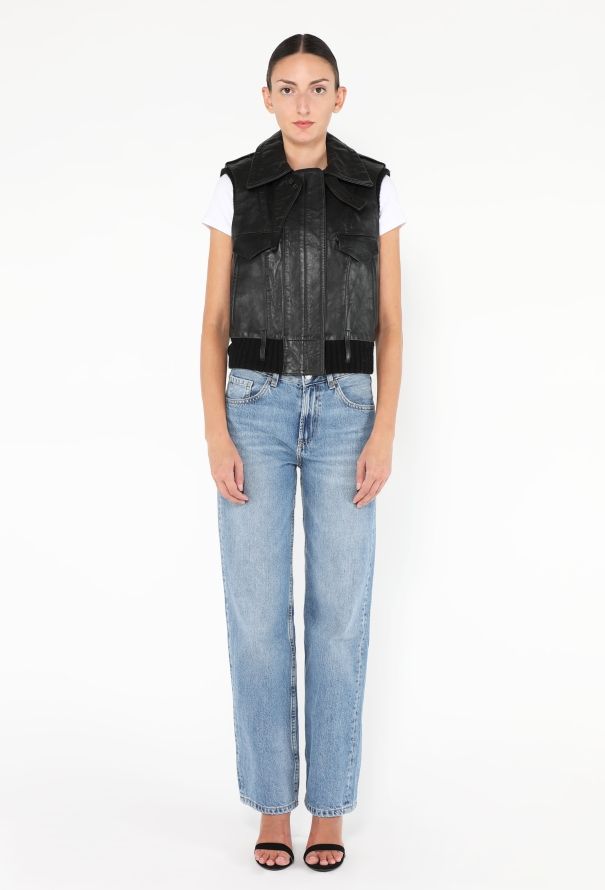 Balenciaga F/W 2002 Leather Bomber Vest - 5