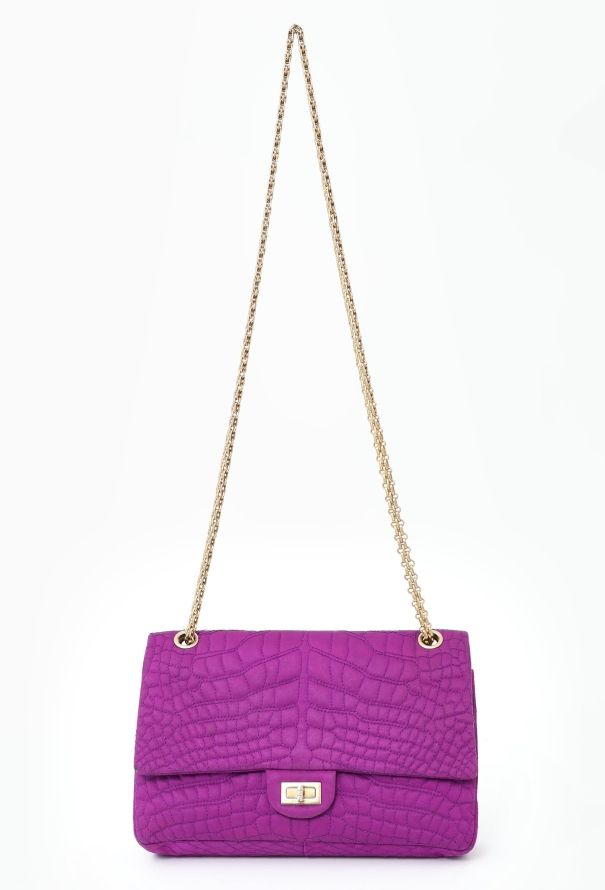 Chanel F/W 2007 Crocodile Quilted 2.55 Medium Flap Bag - 3