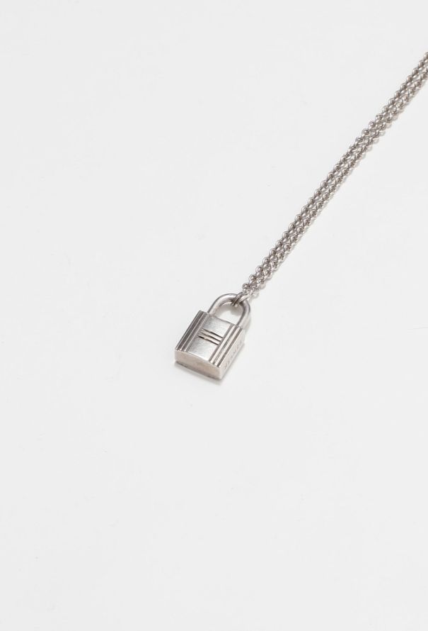 Hermès Vintage Sterling Silver "Cadenas" Kelly Lock Necklace - 9