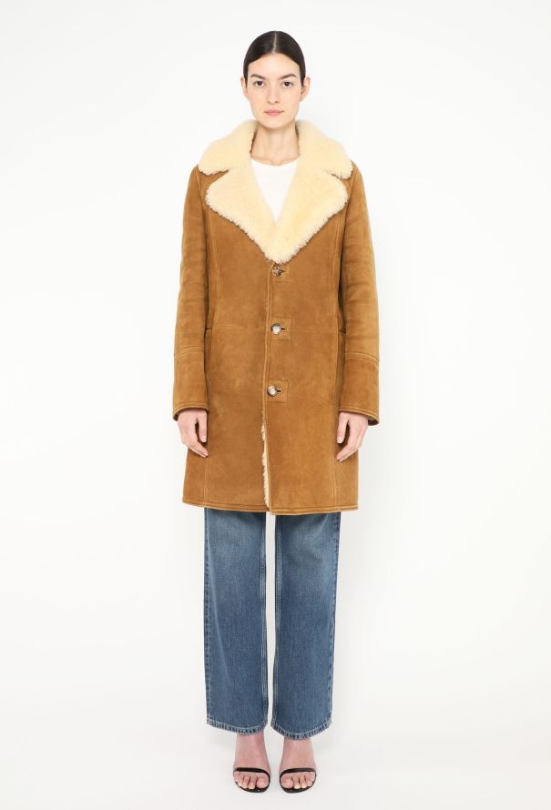 Céline 2019 Suede Shearling Lined Coat - 4