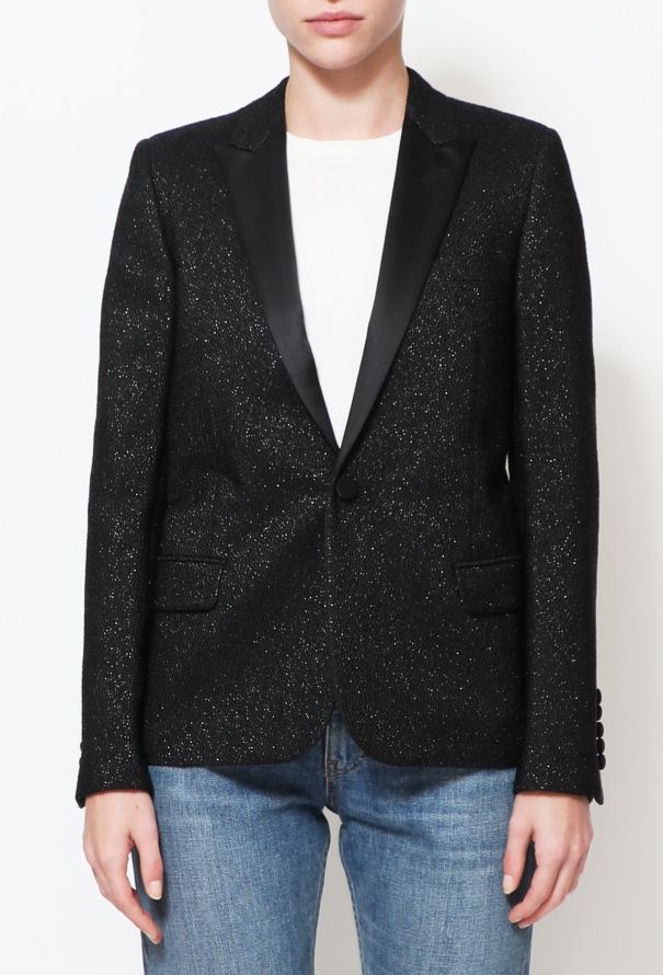 Saint Laurent Iridescent Smoking Blazer - 4