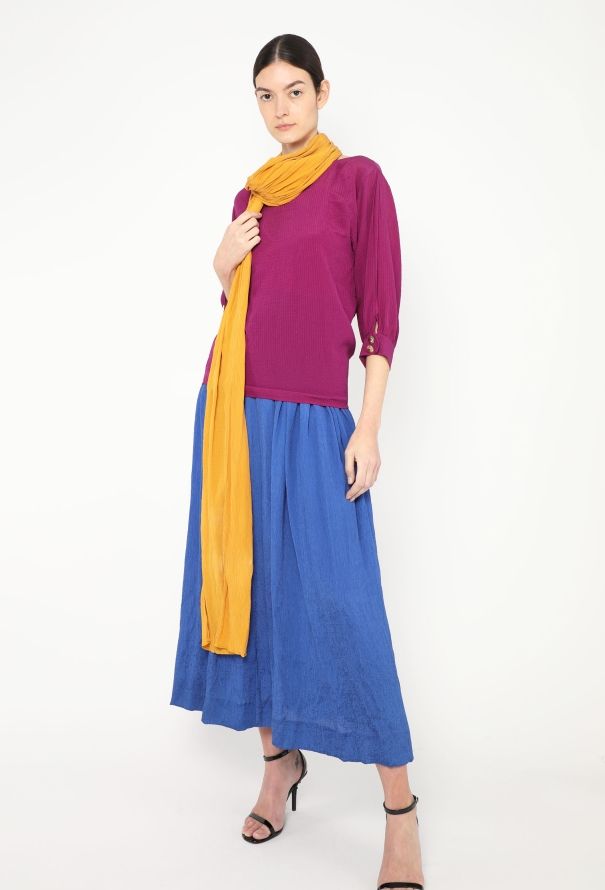 Saint Laurent Late '70s Pleated Silk 3-Piece Ensemble - 3