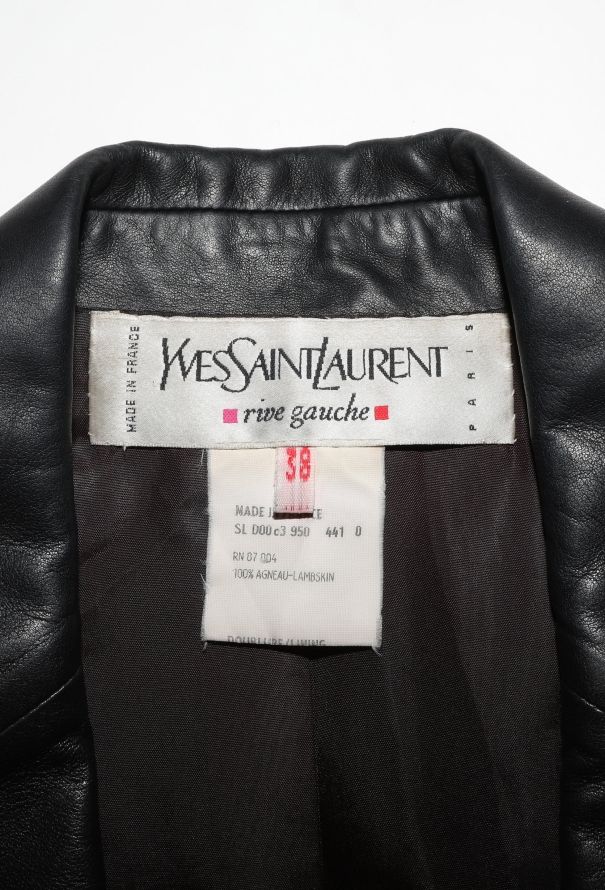 Saint Laurent Vintage Tailored Leather Blazer - 6
