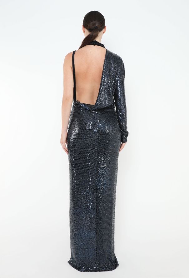 Tom Ford One-Shoulder Mesh Chainmail Gown - 5