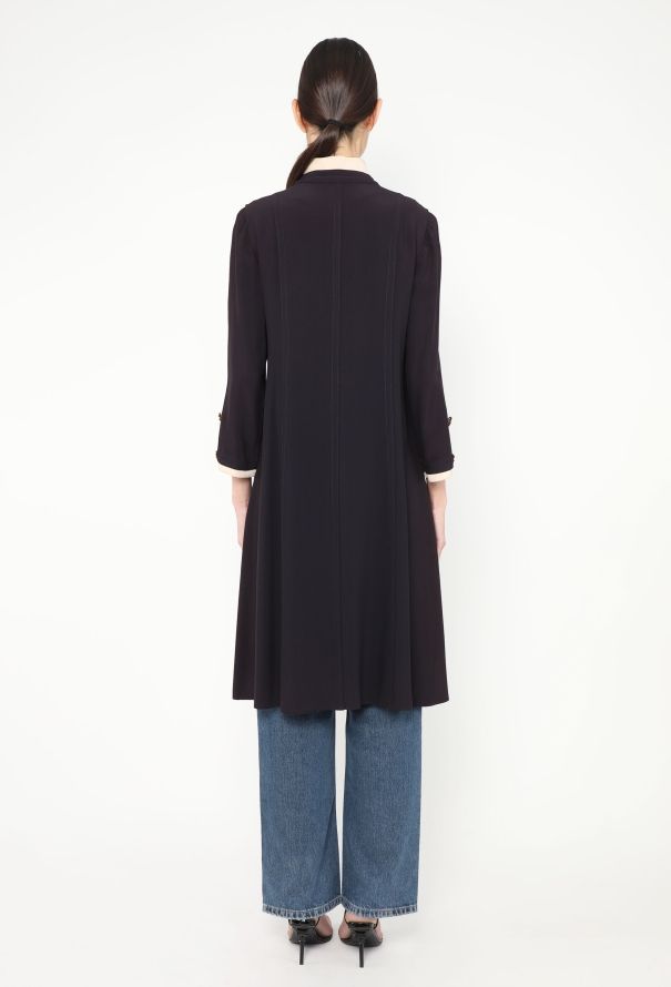 Chanel Haute Couture 1975 Bicolor Silk Emblem Coat - 4