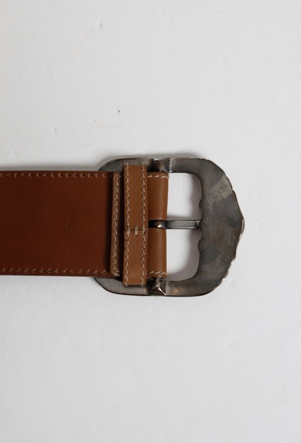 Bottega Veneta Engraved Leather Buckle Belt - 8