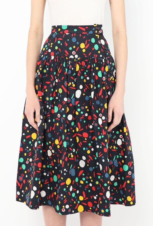 Saint Laurent Vintage Graphic Printed Skirt - 2