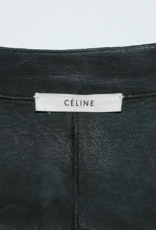 Céline Lambskin Shearling Biker Coat - 6