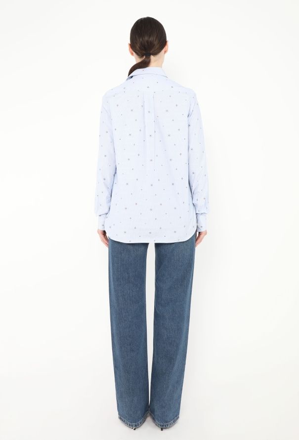 Céline Embroidered Pinstripe Shirt - 5
