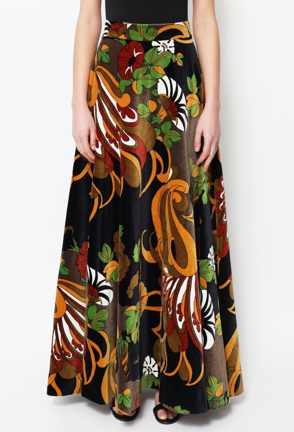 60s Velvet Maxi Skirt - 2