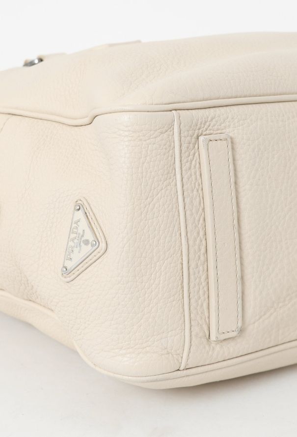 Prada Large White Calfskin Bag - 7
