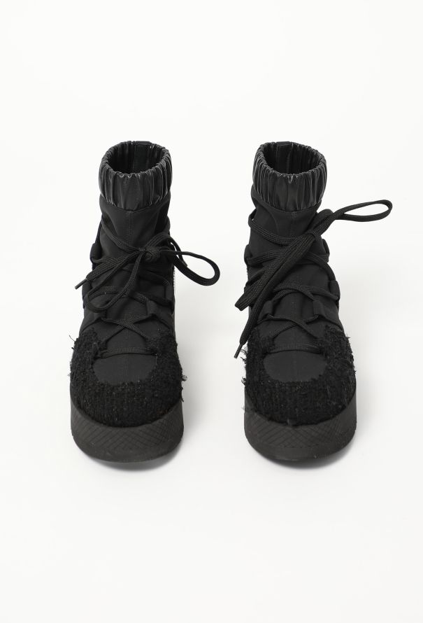Chanel F/W 2019 Tweed Ski Boots - 4