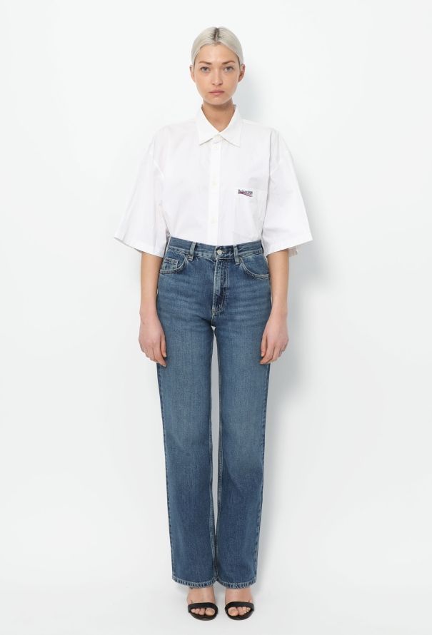 Balenciaga Cotton Embroidered Logo Shirt - 4