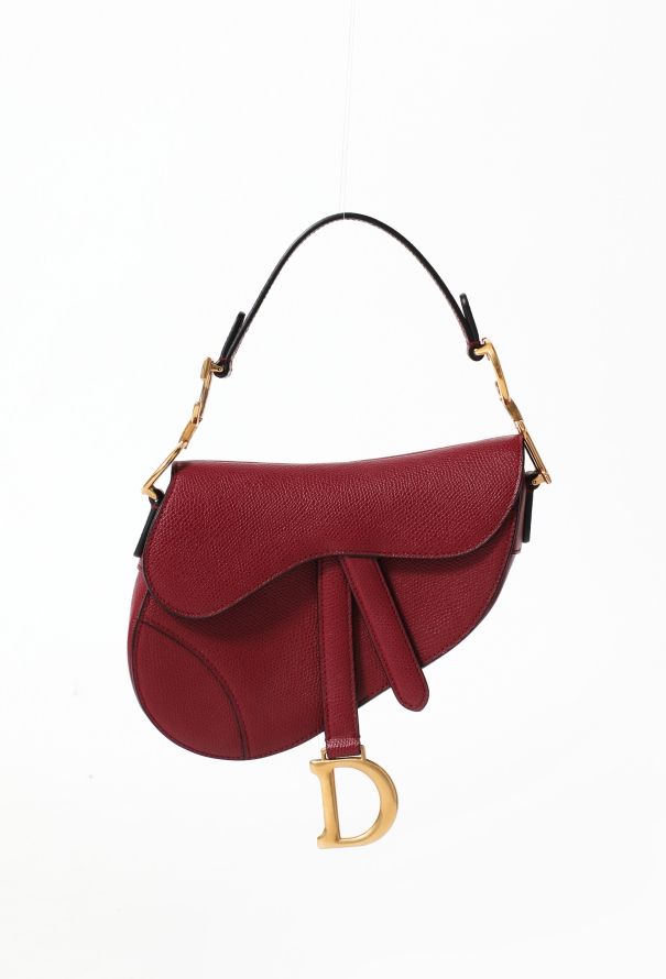 Dior Burgundy Mini Saddle Bag - 1