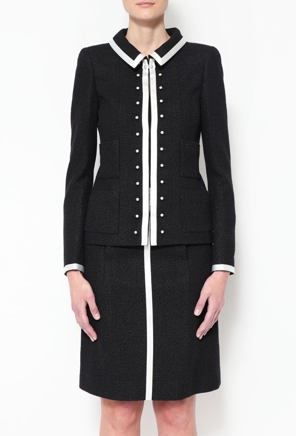 Chanel 2004 Bouclé Silk Trim Ensemble - 5