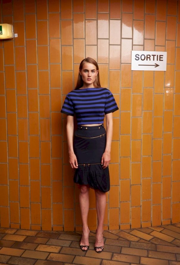 Balenciaga S/S 2005 Navy Zip Skirt - 4